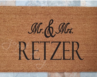 Personalized Mr & Mrs Coir Doormat, Wedding Gift