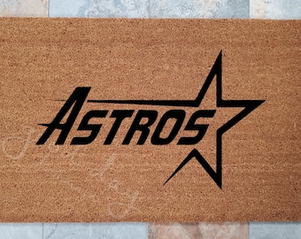 Astros Shooting Star Doormat / World Series Winners / Baseball Welcome Mat / Custom Doormat / Pro Sports /Gifts for Him