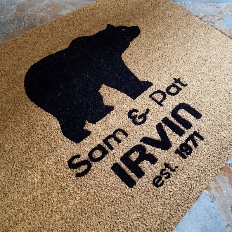 Black Bear Doormat / Personalized Doormat / Door Mats / Etsy