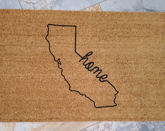 Your State is your HOME,  Pick Your STATE, Custom Doormats, Personalized Doormats, Welcome Mats, Family gift ideas, Home State Pride