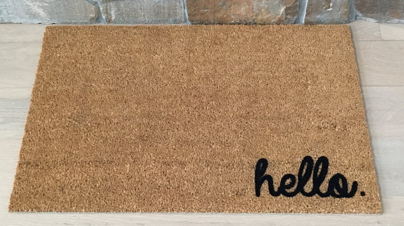 Hello Doormat, Hello Welcome Mat, Custom Doormat, Hello Mat, Welcome Mat, Doormat, Greetings Doormat, Doormats, Housewarming Gift, Fun Gifts image 6
