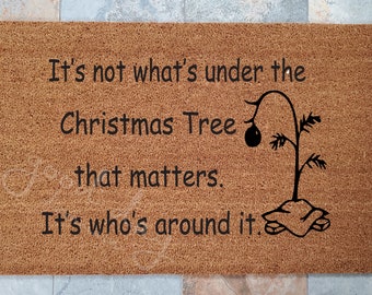 Charlie Brown's Christmas Tree Doormat and Famous Quote / Door Mat / Welcome Mat / Custom Doormat / Christmas Doormat / Unique Mat