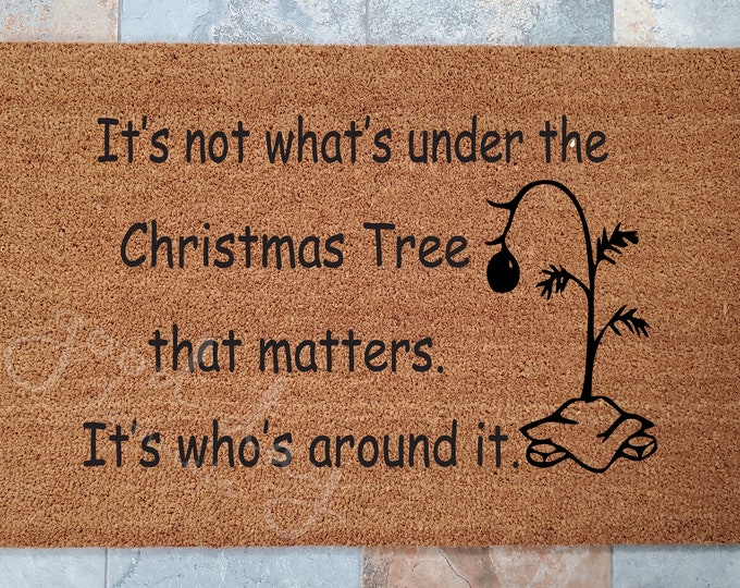 Charlie Brown's Christmas Tree Doormat and Famous Quote / Door Mat / Welcome Mat / Custom Doormat / Christmas Doormat / Unique Mat