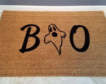 Welcome Mat / Door Mats / Personalized Doormat / Custom Doormat / Halloween Door Mats / Unique Gift Ideas / Seasonal Mat / Ghost Decorations