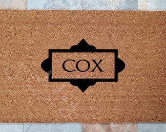 Personalized Family Name Coir Doormat, Fade-Proof Welcome Mat