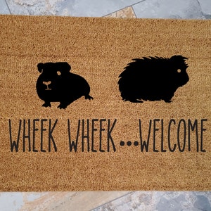 Guinea Pigs Doormat / Skinny Pigs Welcome Mat / Custom Doormats / Guinea Pig Decor / Wheek Wheek / Pet Gifts / Unique Gifts / Rodents Pets Bild 2