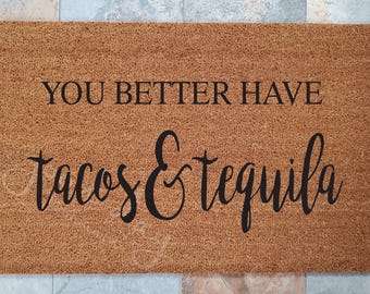 Taco Doormat: Funny Welcome Mat, Personalized Coir Doormat