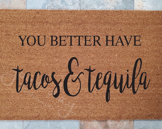 Taco Doormat: Funny Welcome Mat, Personalized Coir Doormat