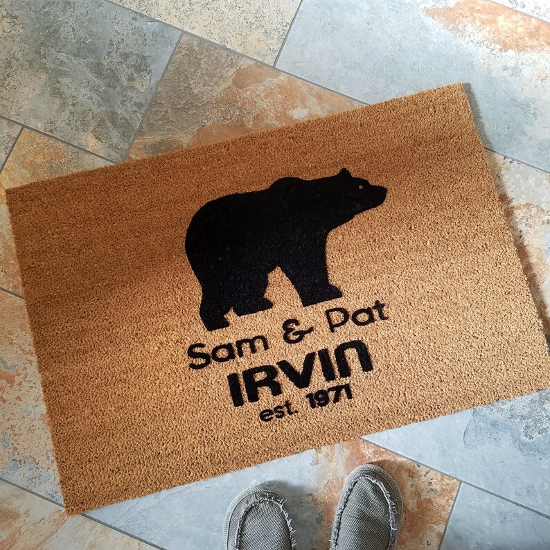 Black Bear Doormat / Personalized Doormat / Door Mats / Etsy