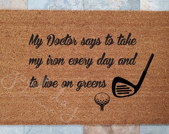 Golf Doormat: Personalized Coir Welcome Mat for Golfers