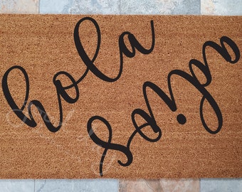 Hola Adios Doormat / Hola Welcome Mat / Language Decor / Custom Doormats / Gift Ideas / Family Gift /