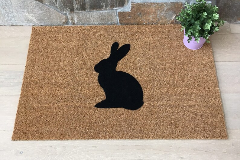 Bunny Doormat / Mat / Custom Doormats / Rabbit Decor / Etsy