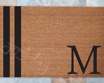 Racing Stripes Mat, Custom Doormat, Personalized Doormat, Custom Welcome Mat, Monogrammed Door Mat, Door Mat, Unique Gift Idea, Gift for Him