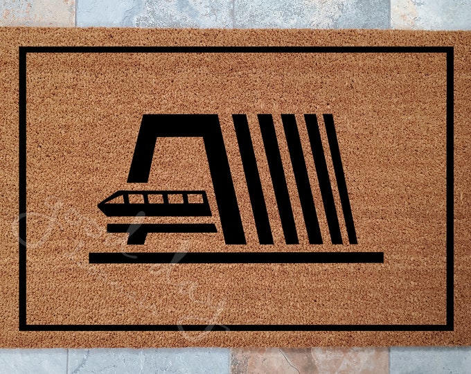 Monorail WDW resort Doormat / Custom Doormats / Welcome Mats /  Personalized Doormats / Disney Lovers Doormat / Monorail Decor