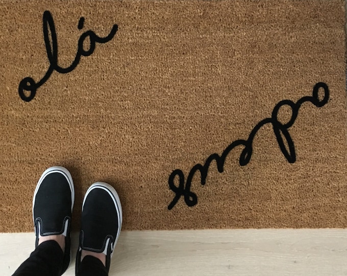 Portuguese Gifts, Ola Adeus Doormat, Portuguese Door Mats, Portuguese Decor, Portuguese Teacher Gifts