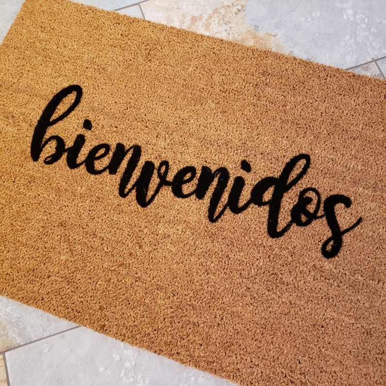 Spanish Doormat / bienvenidos Doormat / Spanish Welcome Mat / Spanish Gifts / Spanish Decor / Custom Doormats / Housewarming Gift Ideas image 2