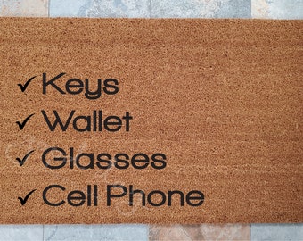 Check List Doormat / Don't Forget Your Stuff! / Welcome Mat / Custom Doormat / Personalized Doormat / Fun Home Decor / Unique Door Mats