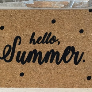 Custom Doormat, Custom Welcome Mat, Personalized Doormat, Hello Summer Doormat, Summer Door Mats, Summer Decor, Housewarming Gift Ideas