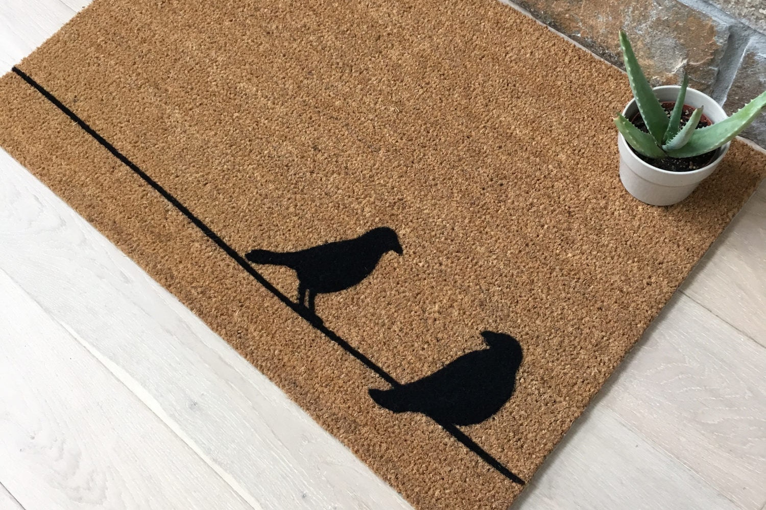Birds on a Wire Doormat / Custom Doormat / Handmade / Gifts Etsy
