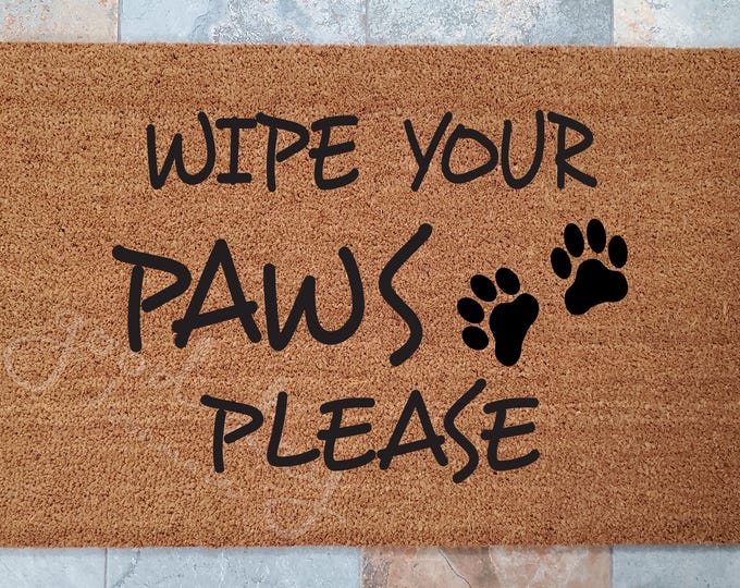Wipe Your Paws Coir Doormat: Yorkie Pet Lover Welcome Mat