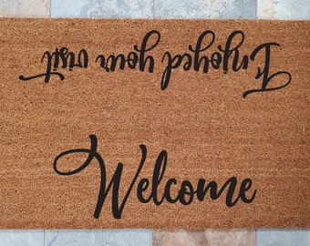 Welcome, Enjoyed Your Visit Door Mat / Visitor Door Mat / Welcome Mat / Custom Door Mat / Door Mat / Fun Home Decor / Unique Door Mat