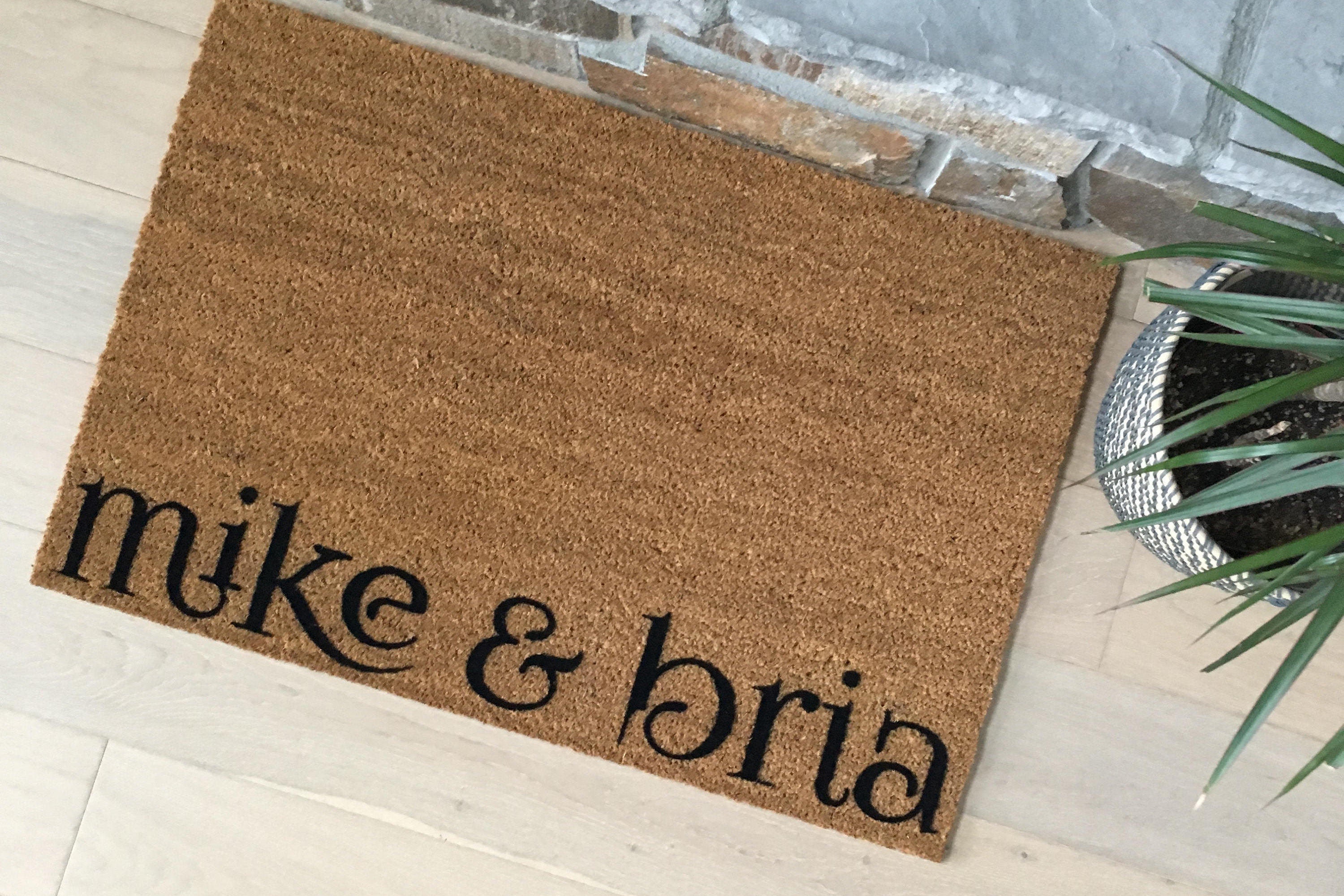 Personalized Name Doormat, Flocked Coir Door Mat, Welcome Mat, Engagement  Wedding Gift, Realtor Client Gift, Outdoor Rug, Double Door 