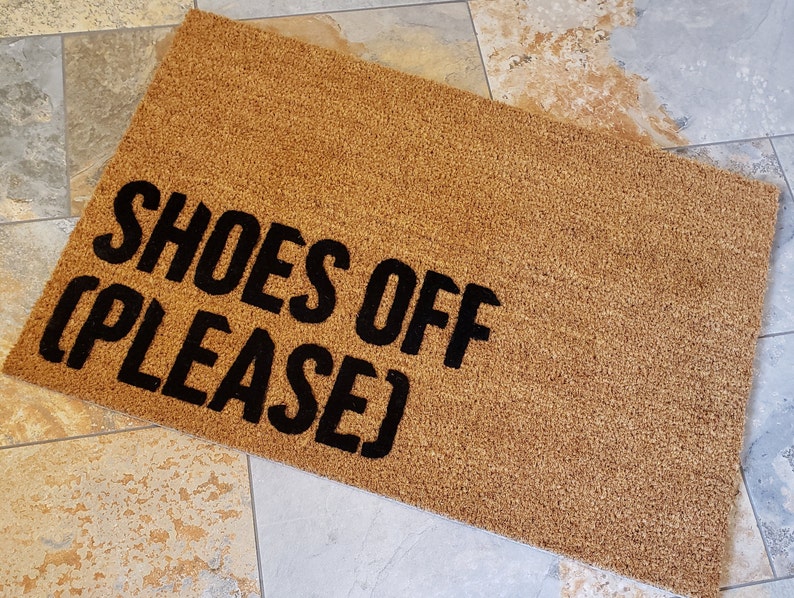Shoes Off Please Door Mat Creative Door Mats Coir Doormat Etsy