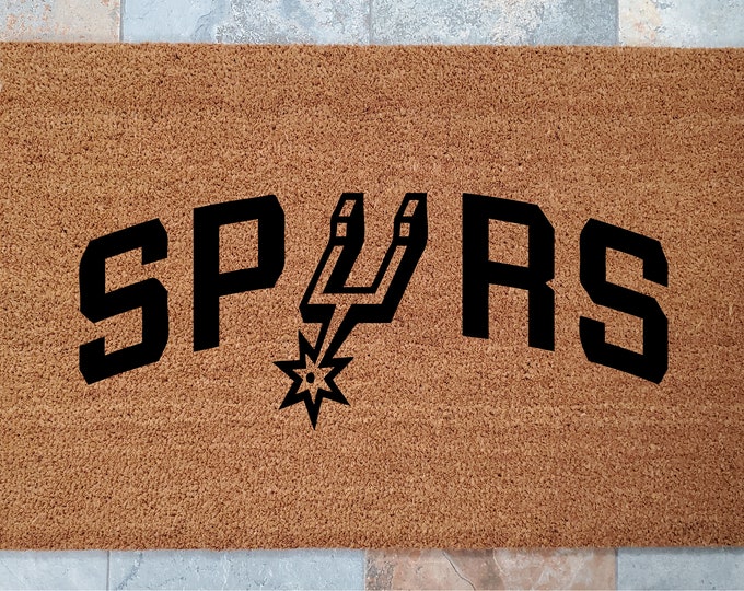 San Antonio Spurs Doormat / Welcome Mat / Custom Doormat / Sports Fan / NBA Gift Ideas / Gifts for Him / Gifts for Boyfriend / Hoops