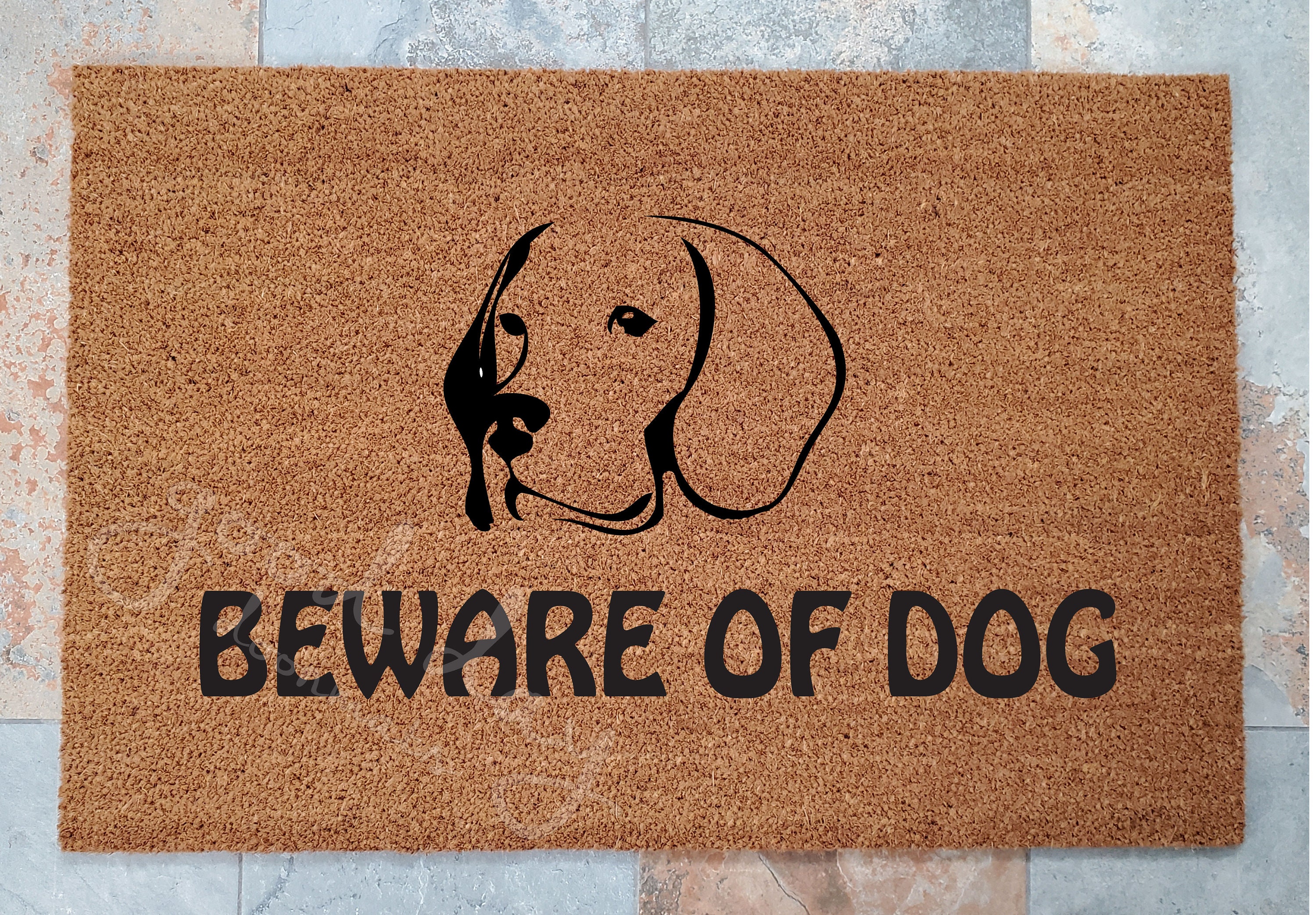 Pet Bowl Mat for Dog Owners, Funny Decorative Design Beware