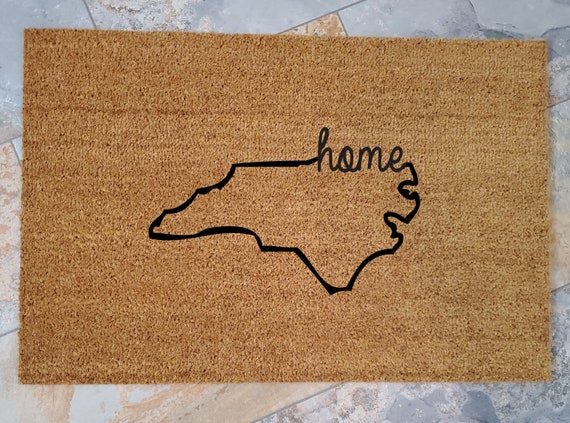 Home Welcome Mat with your State of choice / My State Doormat /  Personalized Doormat / Custom Doormat / Gift Ideas / Family Gifts / Door Mat
