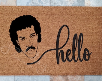 Hello LR Doormat / Door Mat / Welcome Mat / Custom Doormat / Office Decor / Unique Door Mat / Celebrity Doormat / Commodores Doormat