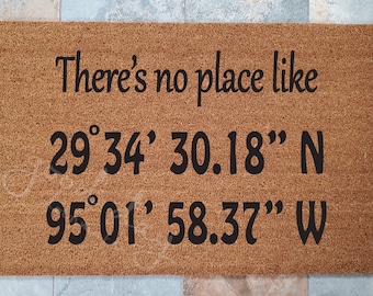 GPS Coordinates Welcome Mat: Custom Coir Doormat