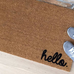 Hello Doormat, Hello Welcome Mat, Custom Doormat, Hello Mat, Welcome Mat, Doormat, Greetings Doormat, Doormats, Housewarming Gift, Fun Gifts image 2