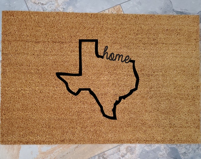 Home State Doormat / Welcome Mat / Personalized Doormat / Custom Doormat / My State Gift / Family Gift / Unique Gift Ideas / State Gift