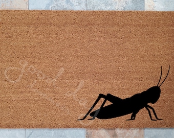 Grasshopper Doormat / Spring Door Mat / Custom Doormat / Cute Home Decor / Garden Lover Gifts / Welcome Mat / Garden Decor / Grasshopper