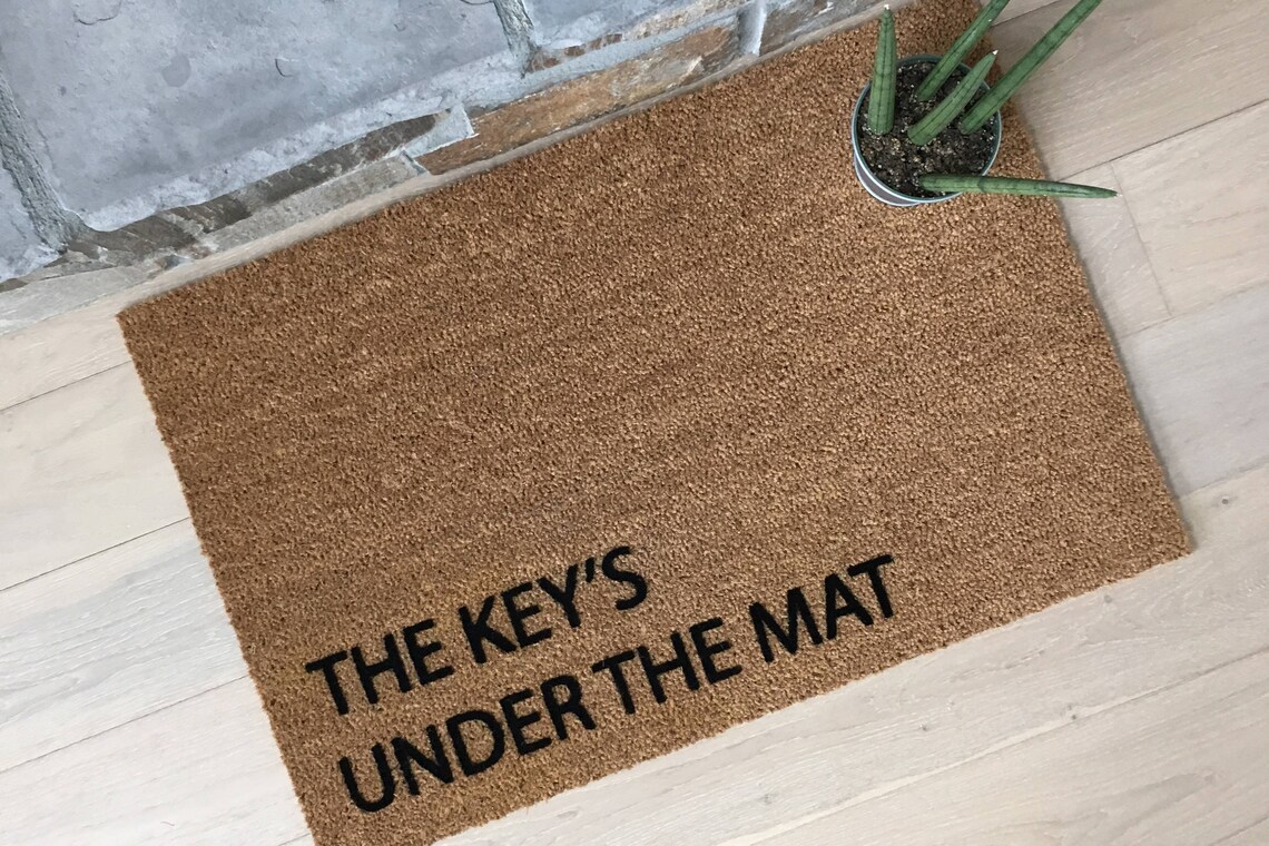 Key's Under The Mat Doormat / Funny Doormat Custom Etsy
