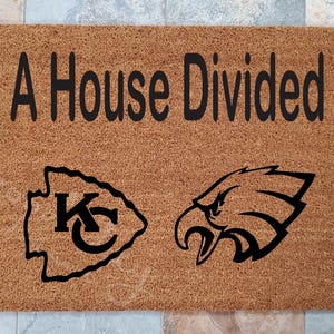 A House Divided Sports Doormat / Support Your Favorite Sports Team / Personalized Doormat / Welcome Mat / Custom Doormat /Gifts for Him