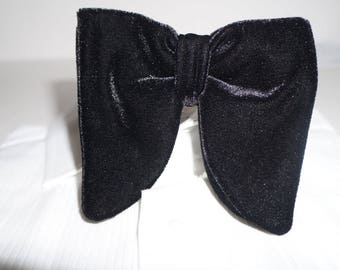 Oversized Bow Tie - Black Velvet Bow Tie, Big Bow Tie, Wedding Bow Tie