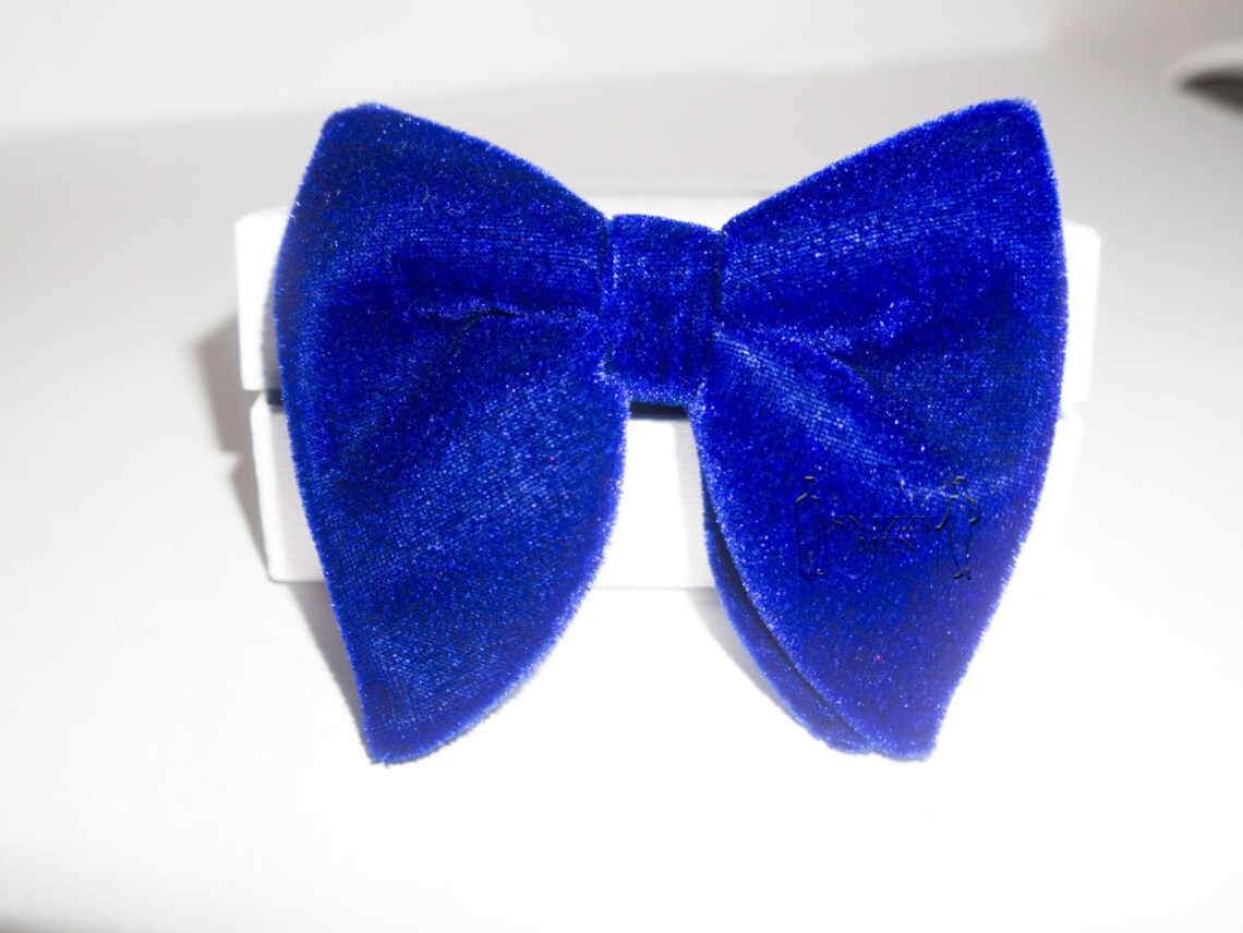 Mens Oversized Bow Tie Royal Blue Velvet Bow Tie, Velvet Bow Tie Etsy