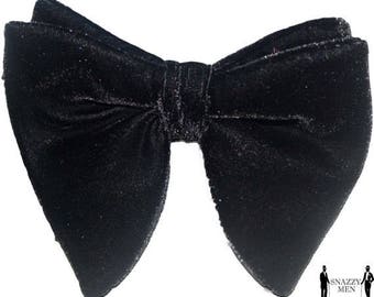 Set of 10 Black Velvet Bow Ties (Special Order)