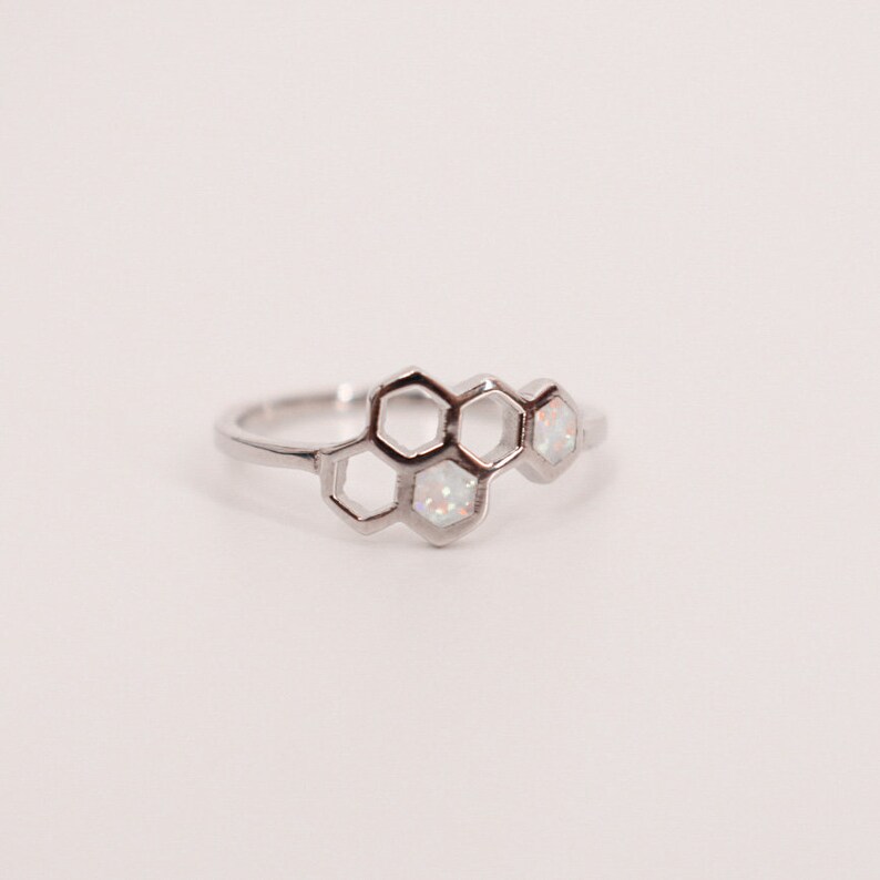 Honey Comb Opal Sterling Silver Ring Tarnish Free Ring Sterling Silver Ring Opal Ring