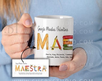 Taza de cerámica personalizada con dedicatoria para profesor, regalo para profesor, regalo de agradecimiento para profesor de parte de los estudiantes, idea de regalo para profesor.