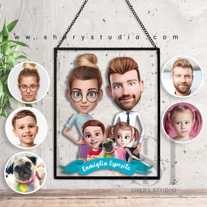 Quadro cartoon personalizzata 3D, regali per lui, ritratti personalizzati,regali per lei,regali x festa del papà, san valentino,