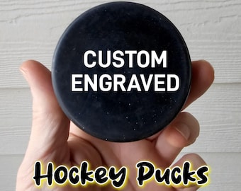 Personalized Engraved Hockey Puck, Custom Team Gift