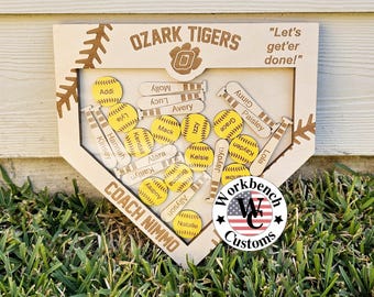 Personalized Softball Coach Plaque – End of Season Team Gift