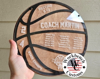 Targa da basket personalizzata: regalo per allenatore/squadra inciso