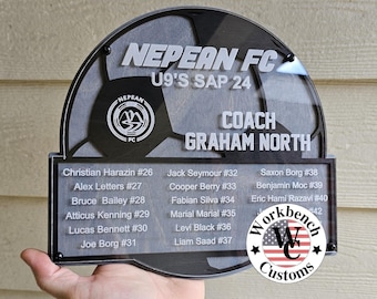Personalized Soccer Coach Plaque: End of Season Team Award