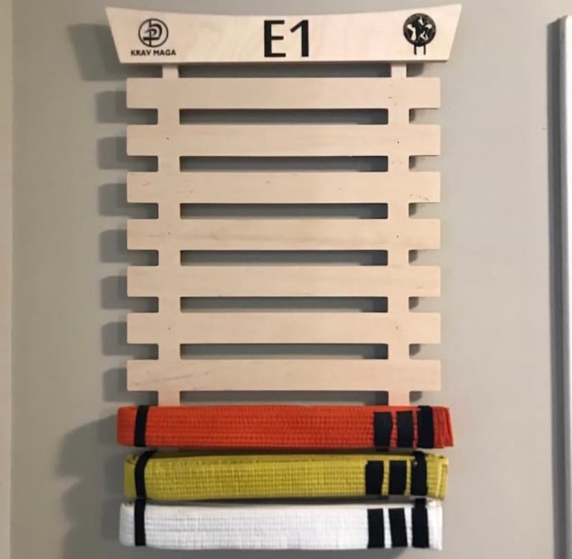 Martial Arts Belt Rack NATURAL Wall Mount Belt Display Black Etsy