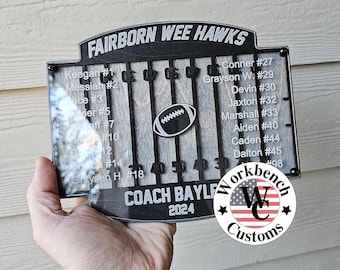 Personalized Football Plaque, End of Season Gift