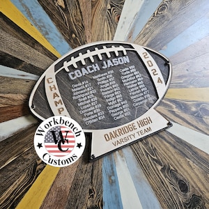 Personalized Football Plaque, End of Season Gift